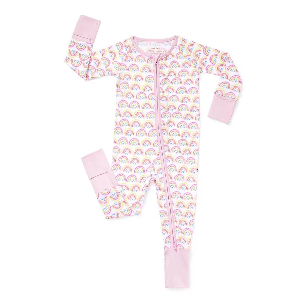 SIGNATURE little Sleepies pink Pastel Rainbows Zippy 6-12 months